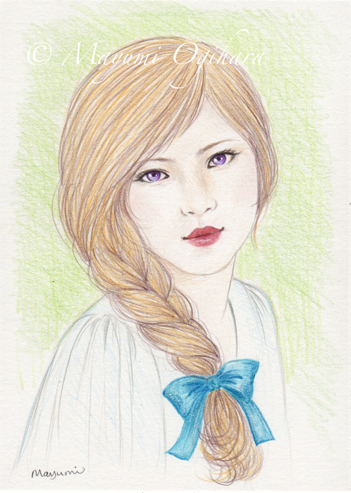 Girl with a Blue Ribbon by Mayumi Ogihara